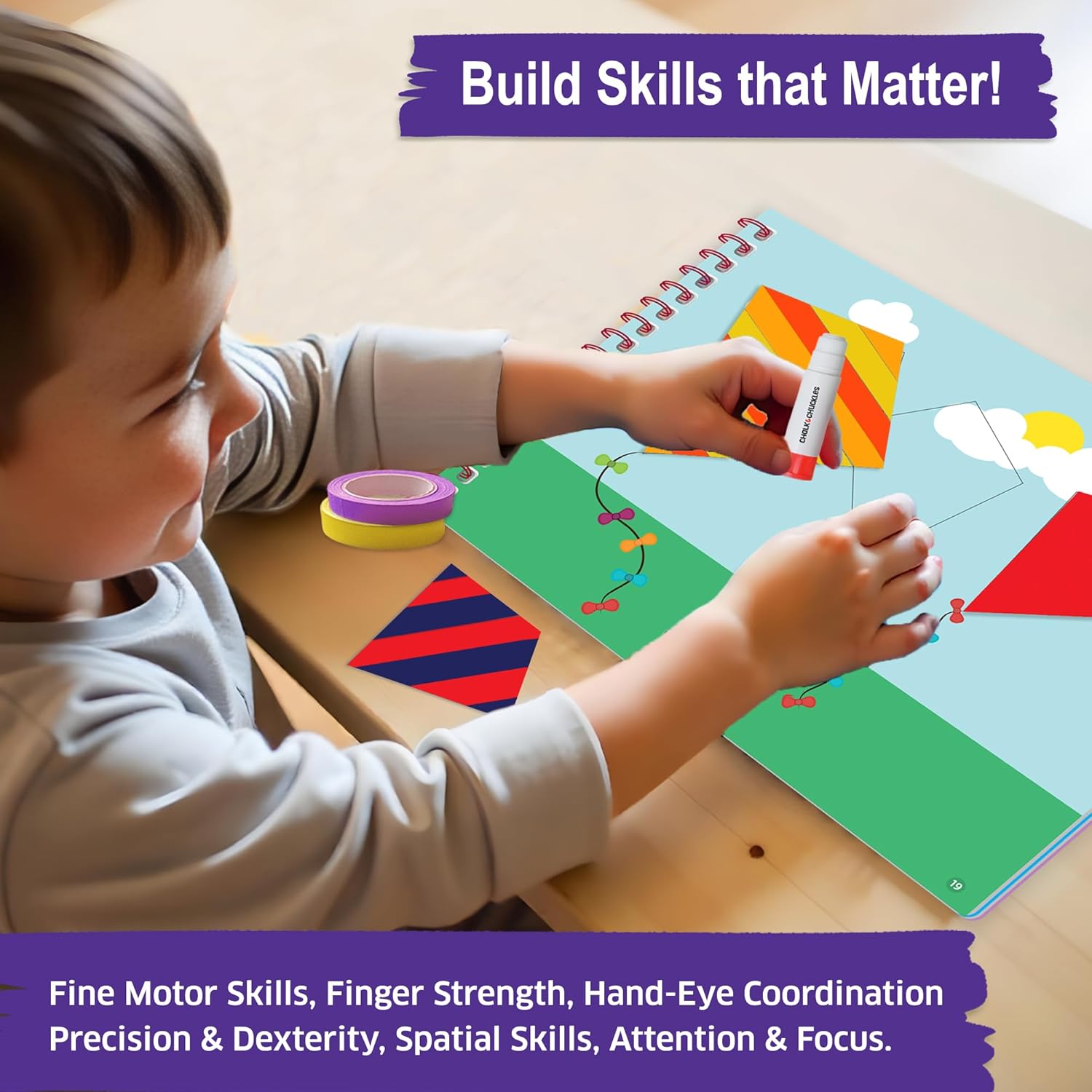 Chalk & Chuckles Tape Trails Art and Craft Kit for Kids