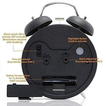 Classic Twin Bell Analog Alarm Clock