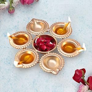 Copper Diya Shape Flower