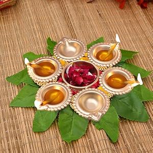 Copper Diya Shape Flower