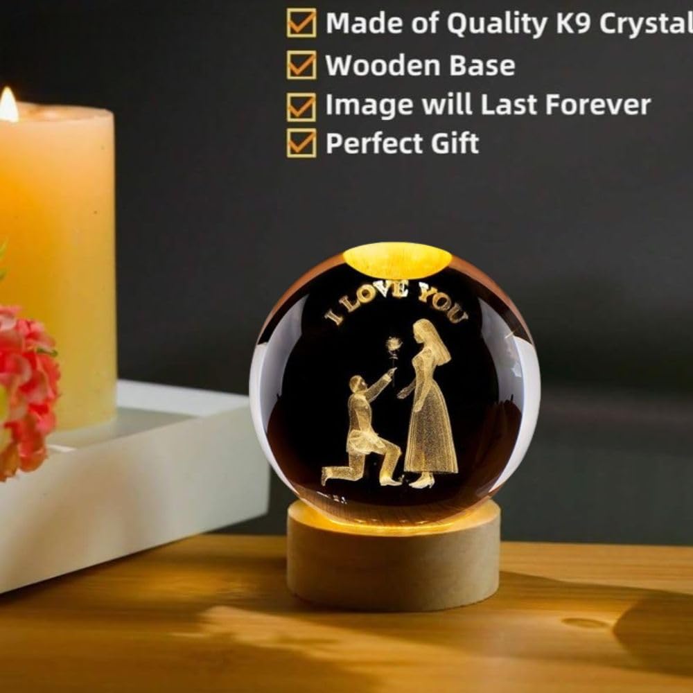 Desidiya 3D Crystal Love You Lamp