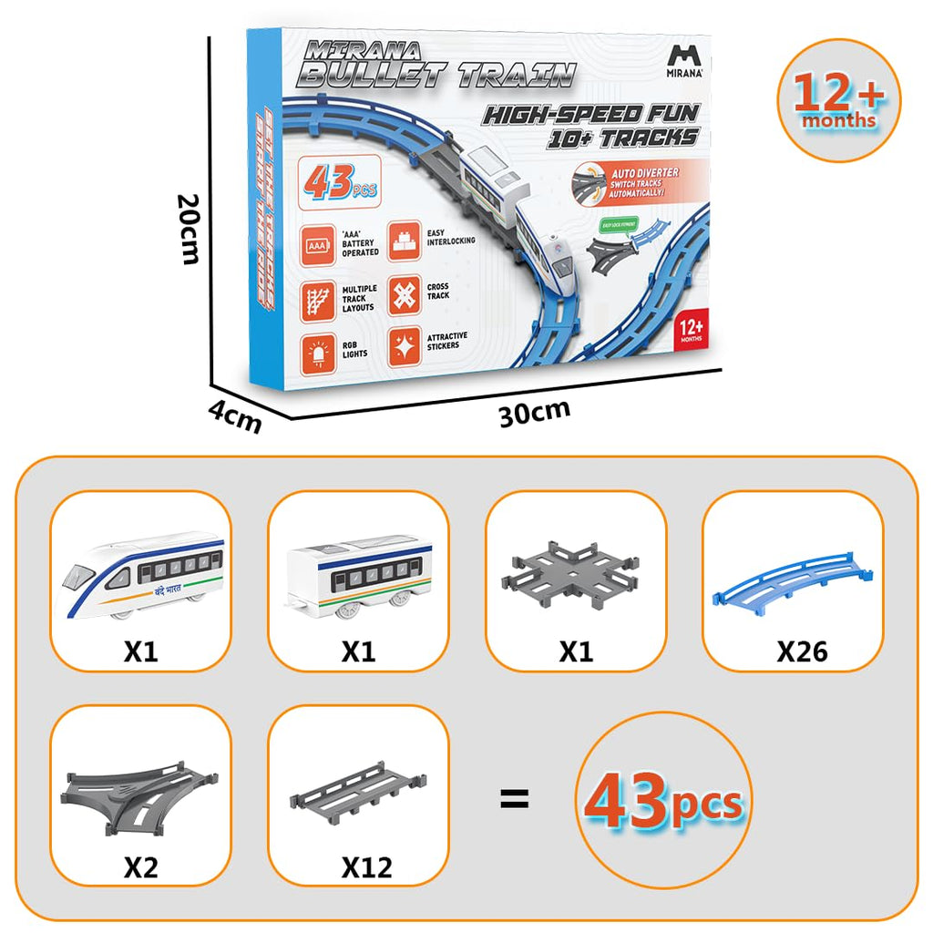 Mirana Vande Bharat Bullet Train Toy Set for Kids
