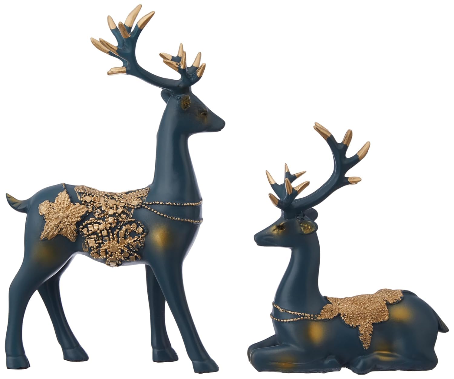 Resin Golden Reindeer Sculptures